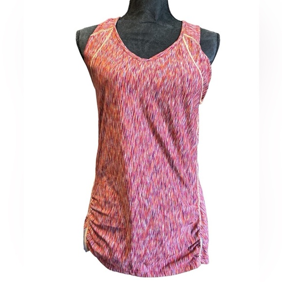 Athleta Gem Pop Space Dye Run Tank Tops size Medium Orange Multi Color - Picture 2 of 8